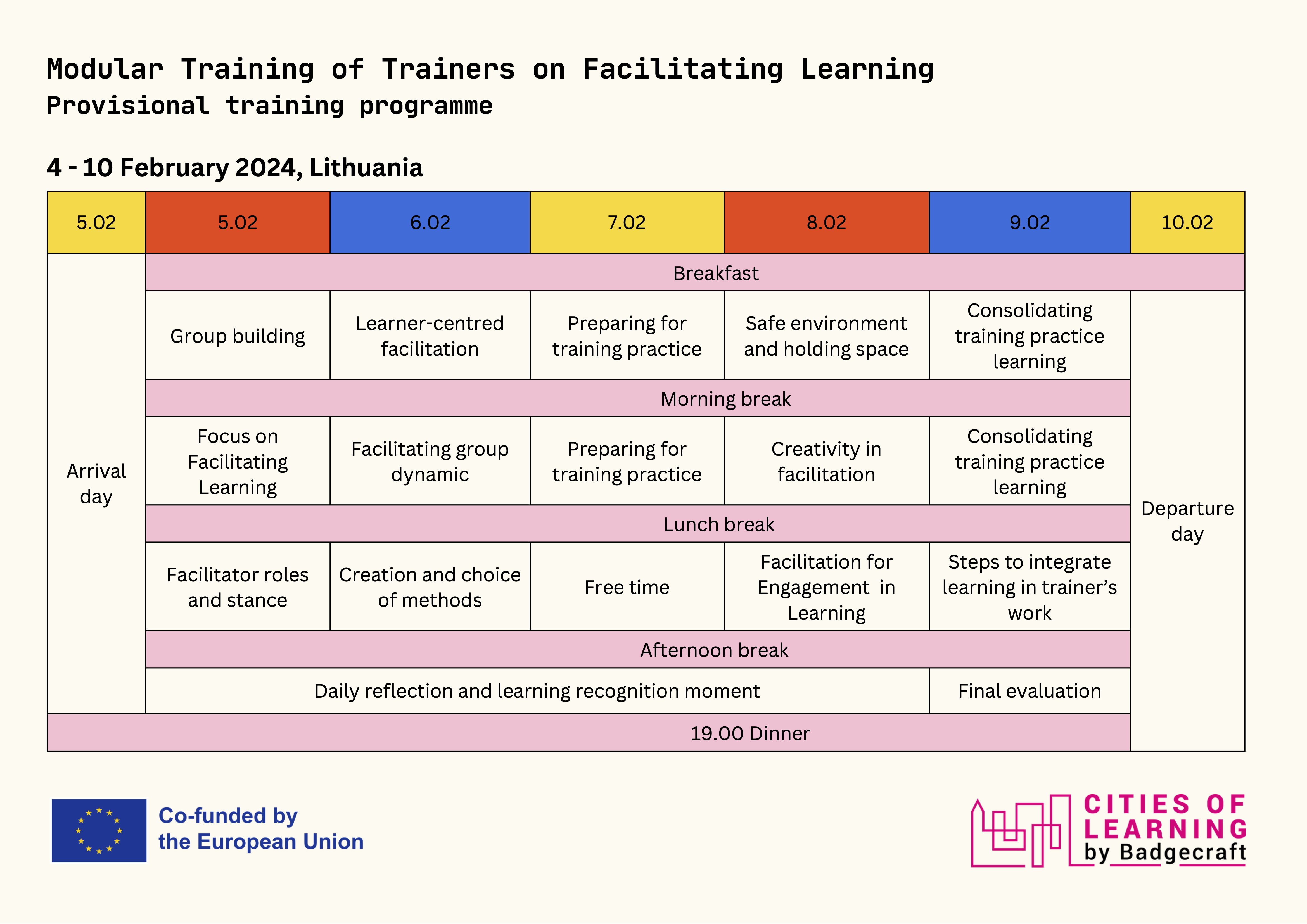 ToT provisional programme