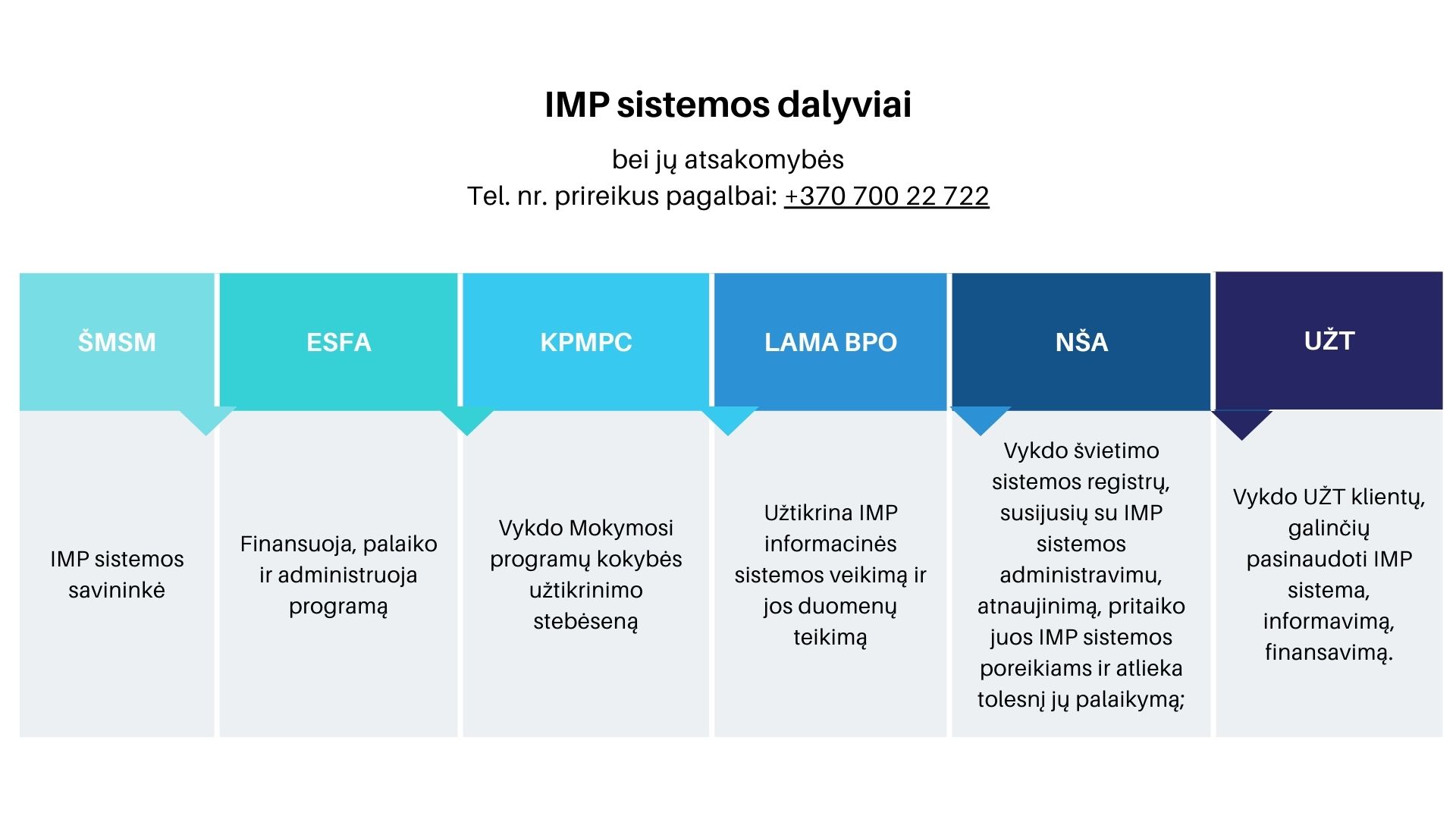 IMP sistemos dalyviai